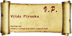 Vitéz Piroska névjegykártya