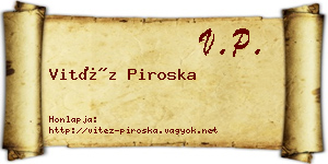 Vitéz Piroska névjegykártya