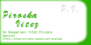 piroska vitez business card