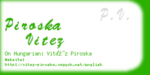 piroska vitez business card